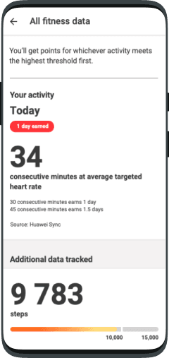 Ping An Health fitness tracking with heart rate and step data